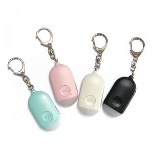 Amazon top selling rechargeable self-defense alarm LED light mini personal keychain whistle personal alarm