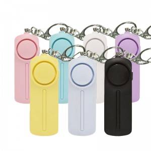 Wholesale cheapest led flashing personal alarm 130dB AAA Battery emergency anti attack personal siren alarm keychain
