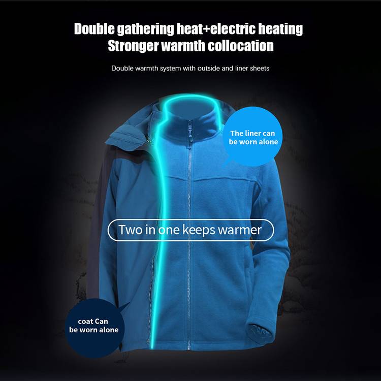 Waterproof usb heated hiking camping mountaineering jacket