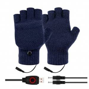 Factory Free sample Heated Insoles Rechargeable - Unisex USB Heated Gloves Winter Full&Half Fingers Knitting Electric Heating Gloves  – Sparkle