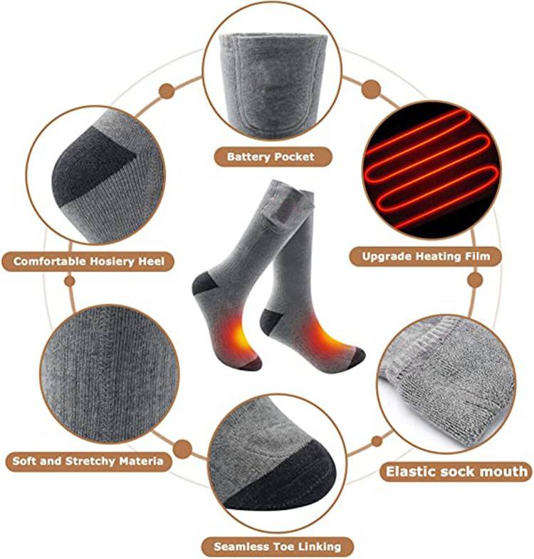 Battery heated socks
