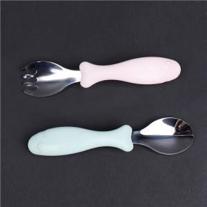 stainless steel baby spoon and fork set