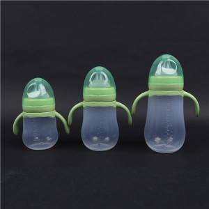 wide neck PP feeding bottle with handle