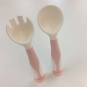 Baby spoon and fork with suction