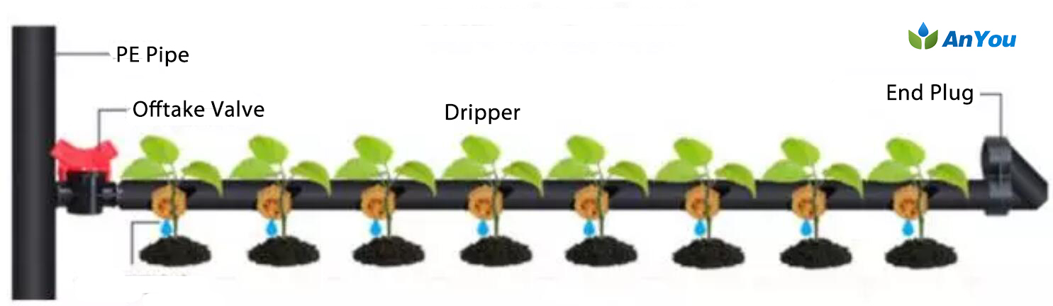 Drip irrigation design for fruit trees (apples, peaches, pears, tangerines, dates)