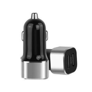 Aluminum Alloy metal Car Charger Quick charger 4.8A Car Adapter 2 USB Charger Custom mobile phone charger