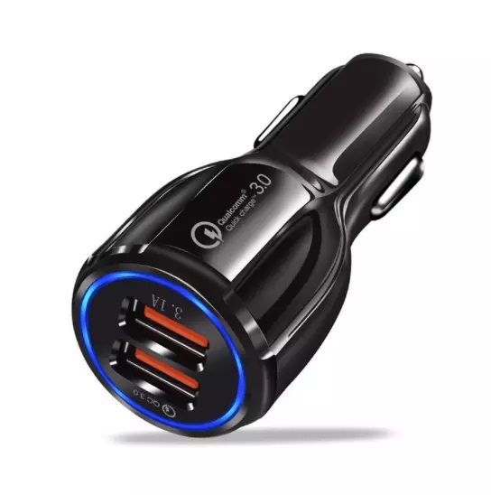 Quick charger3.0 Car Charger Mobile phone car charger USB charger 30W Fast charger dual USB car Adapter Featured Image