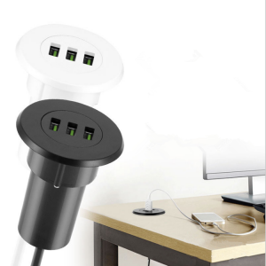 ສະຖານີສາກແບັດເຕີລີ້ USB ຂອງ Office Desktop ເຊື່ອງໄວ້ 3 Ports AC adapter Quick Charge3.0 Adapter USB Wall Charger fast charger