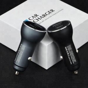 Aluminum Alloy Car charger quick charger car lighter USB mobile charger Type C car Charger with LED light