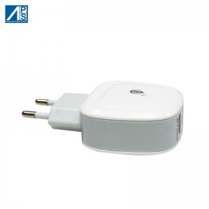 USB Wall Charger 18W US Adatper Travel Adatper AC adatper for Phone, iPad and Tablet 3.6Amp 2 Port White Mobile phone charger