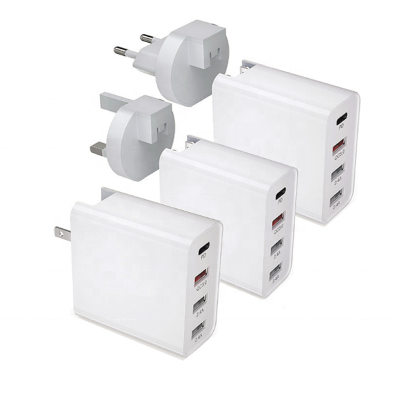 48W PD Type-C Wall Charger 4-Port Fast Charging USB Travel Adapter Multiple USB Charger Plug UK US EU Featured Image
