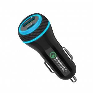 51W PD Car Charger  USB-C Power Delivery & QC 3.0 Dual Port  Fast Car Charger