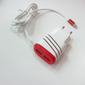 Wired Wall Charger Dual USB Fast Chargeing Power Adapter 5V iPhone charger
