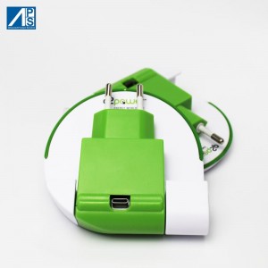 USB C-ŝargilo Aldokiĝa Stacio kun 2000mAh-Baterio Fendebla EU-ŝtopilo-ŝargilo Mura Adaptilo Smart Charging-stando poŝtelefona ŝargilo AC-adapta rapida ŝarĝo