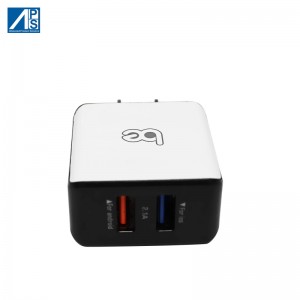 USB полнач за Wallид Брзо полнење 3.6A Полнач за мобилен телефон Дуа порта на САД Адаптер за iPhone, iPad и таблет