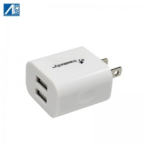 USB Wall Charger 2.1A Charge Fast USB Charger Dual Port US Adatper Mobile Phone Charger Cube Power Adapter Charging Block Cube pikeun iPhone, iPad, Samsung, Galaxy, LG, Android