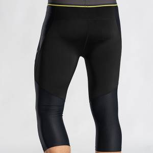 Supply OEM/ODM China Seamless Pure Color Bevel Compression Yoga/Gym/Active/Jogging Sports Cropped Tights