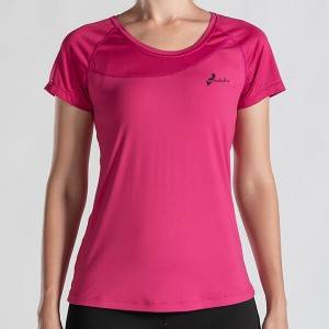 Camiseta para correr de manga corta transpirable anti-hedor reflectante para mujer