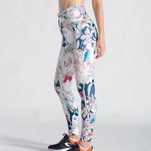 Fabrik direkt Kina Screen Flower Print 40d Nylon Badkläder Tyg för Legging/Yoga/Badkläder