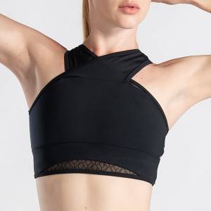 Factory supplied China Ladies Sexy Breathable Supportive Cross Back Sports Yoga Bra
