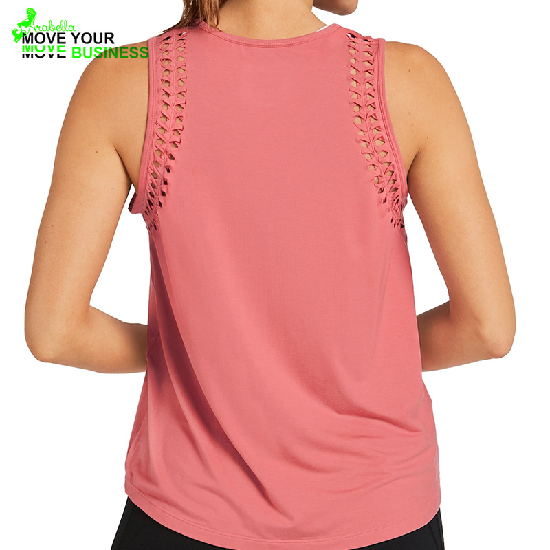 China Lazer Cut Lightweight Jogging Running Breathable Sweat-wicking Tank  for Women factory and manufacturers