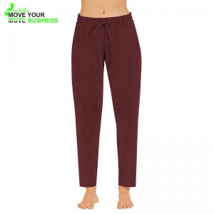 Female Recycled Cotton-blend Fitness Sports French Terry Sweatpants with Pockets