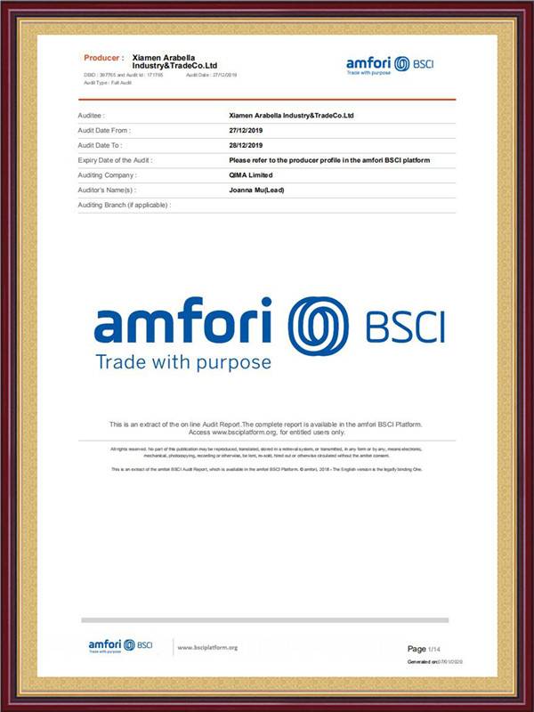 Arabella got the 2021 BSCI and GRS certificate!