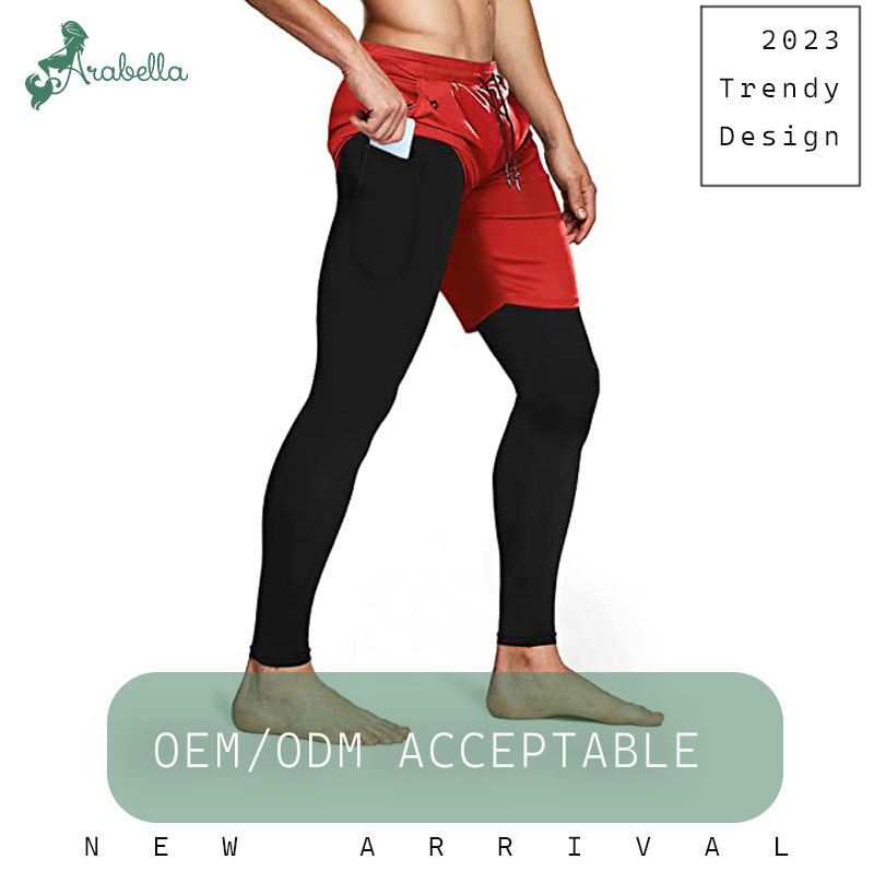 Ležérní 2v1 tělocvičné tréninkové kompresní šortky pro muže
