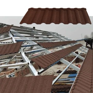 Anti Fade 0.4mm thick 50 Year Warranty Stone Tiles Roofing Sheets in Ghana