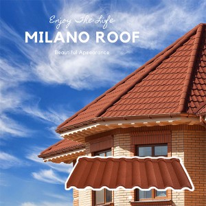 0.4mm thick Villa Rooftop Design milano stone coated roofing tiles With High Quality
