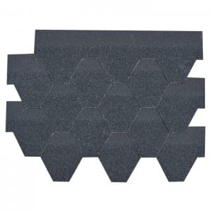 Agate Black Hexagonal Tafo Asphalt Shingles