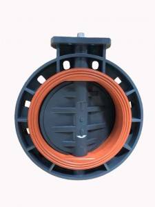 UPVC butterfly valve Square head stem Mounting pad ISO5211