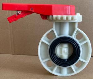10inch dn250 anti corrosive fpm liner PP butterfly valve worm gearbox type