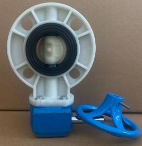 2.5″DN65 trade price rubber seated gearbox operated PP polypropylene butterfly valve