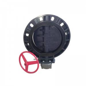 wafer screw flanged ends UPVC butterfly valve with reduction gear drive