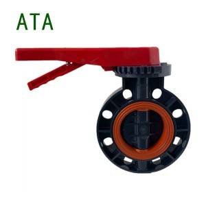 2″ to 8″ anti corrosion chemical factory use fpm liner wholesale price u-pvc handle lever wafer flange d71x butterfly valves