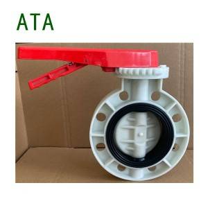 China valve factory sale direct 6″ DN150 flange universal PP wafer lever butterfly valve industrial valve