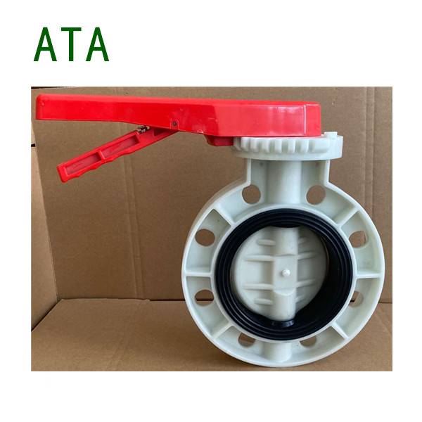 China valve factory sale direct 6″ DN150 flange universal PP wafer lever butterfly valve industrial valve Featured Image