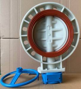2.5″DN65 trade price rubber seated gearbox operated PP polypropylene butterfly valve