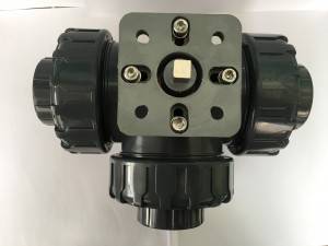 DN15 to DN50 PN16 FPM seals Electric Motorized Pneumatic Actuator UPVC 3 way ball valve