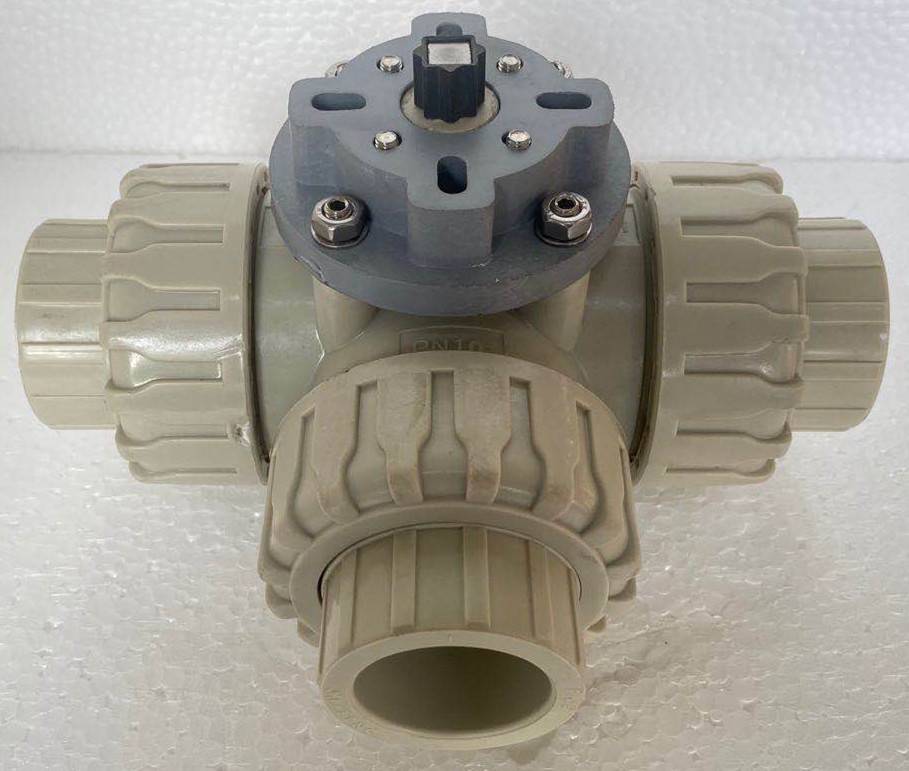 china factory big sale easy connect mounting pad iso5211 electric motorized penumatic use PVC PPH 3 way ball valve Featured Image