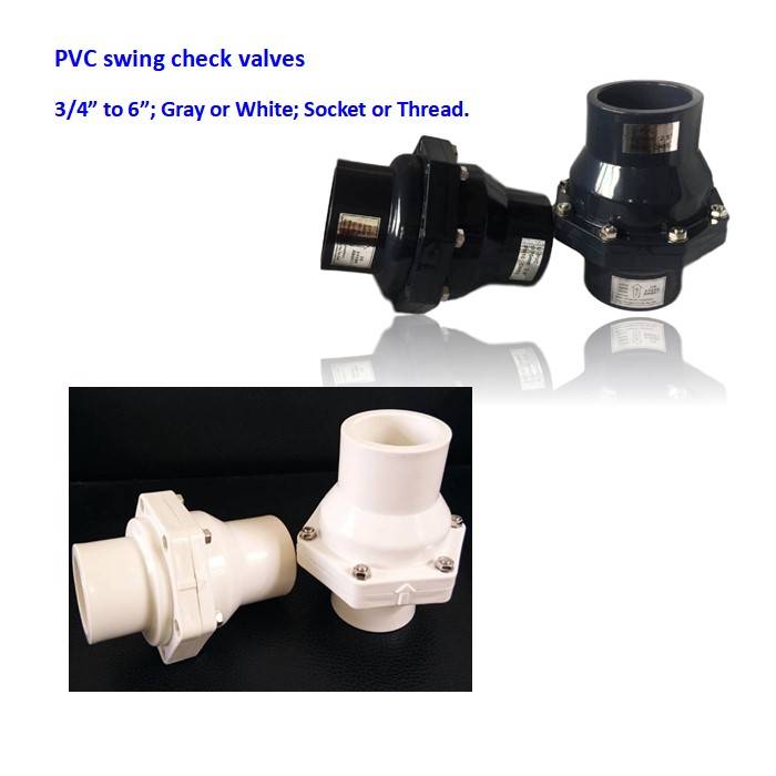 UPVC gray white plastic no return swing check valve one way valves