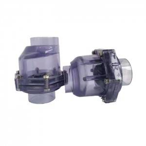 DN40 50mm socket transparent eccentric pvc clear swing check valve