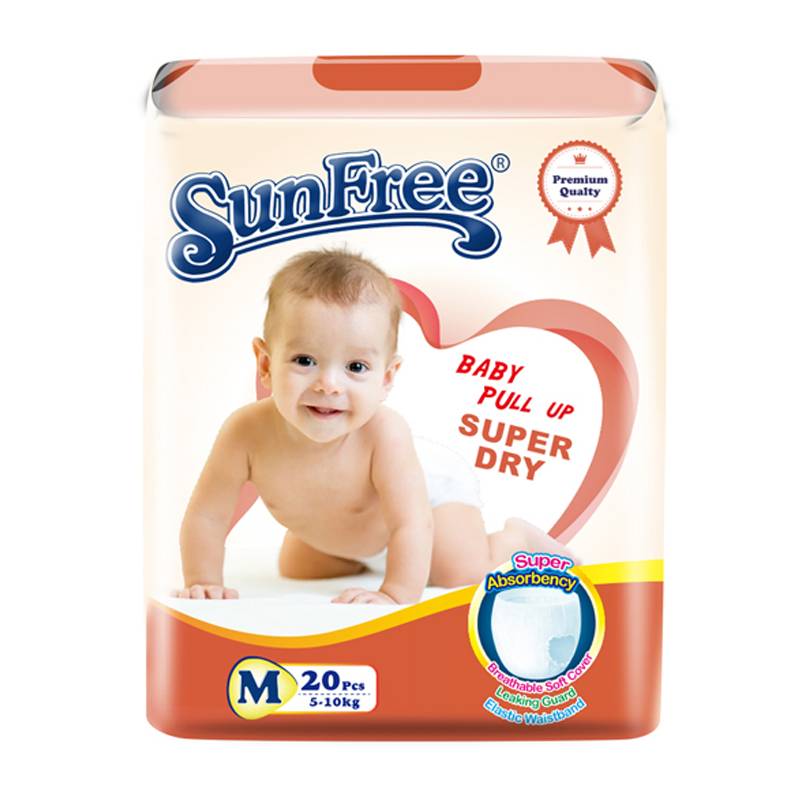 Unisoft sunfree brand wholesale soft care natural  disposable baby pants diaper manufacturer in China