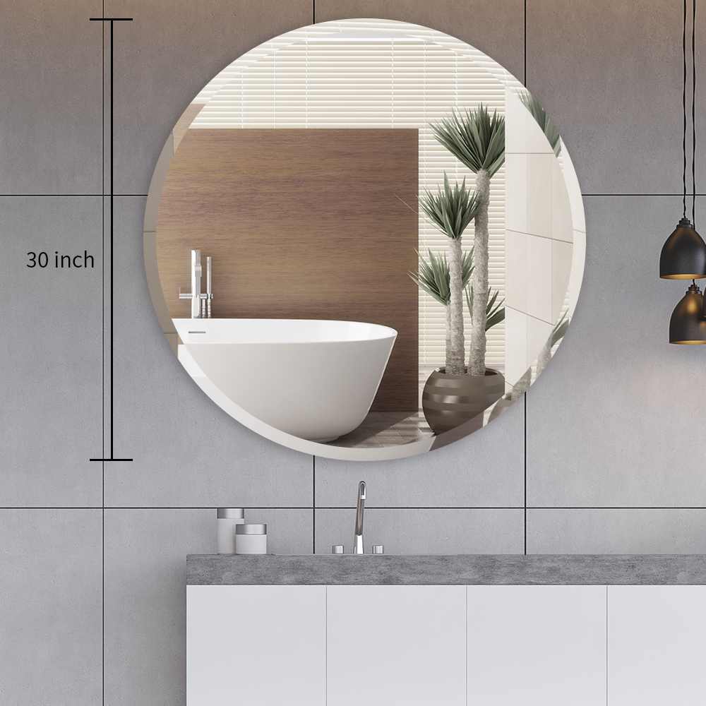 Round Bathroom Mirror Frameless, Round Bathroom Mirror Metal Frameless