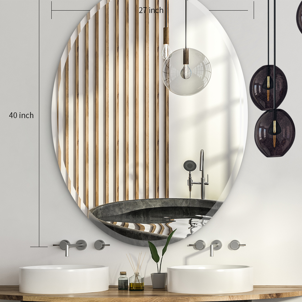 Oval Bathroom Mirror Large Beveled Wall, Large Oval Vanity Mirror For Bathroom