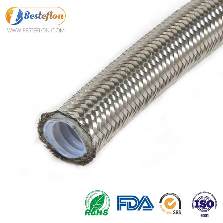 Convoluted PTFE Braided Hose Flexible Sae 100r14 For Chemical Transfer | BESTEFLON Featured Image