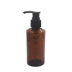 150ml slant shoulder amber plastic bottle