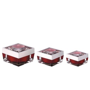 15g 30g 50g square red cosmetic container
