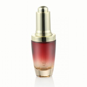 Luxury 20ml 30ml 50ml gradient red color glass press dropper bottles for serum